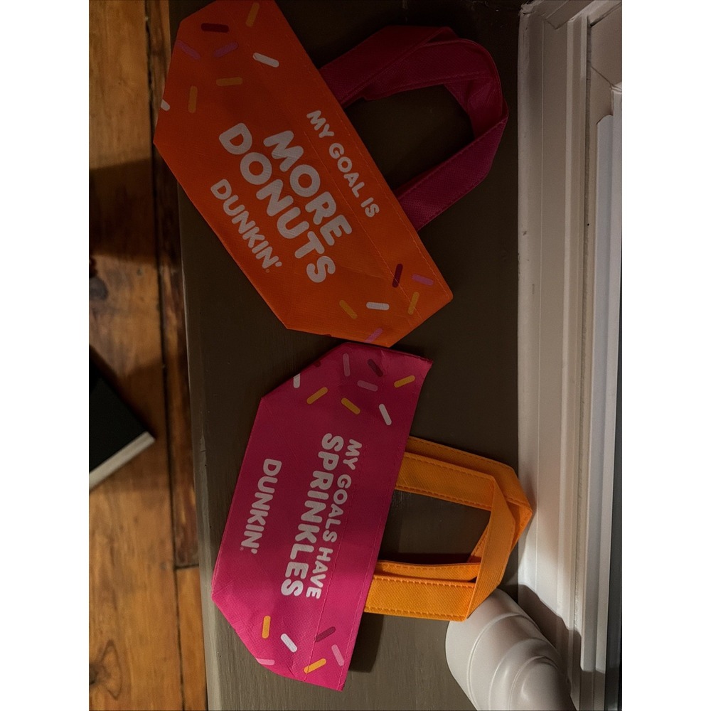 2 Dunkin Mini Tote Bags  Limited Edition Rare Dunkin Donuts Coffee Promo 2026 - Picture 2 of 2